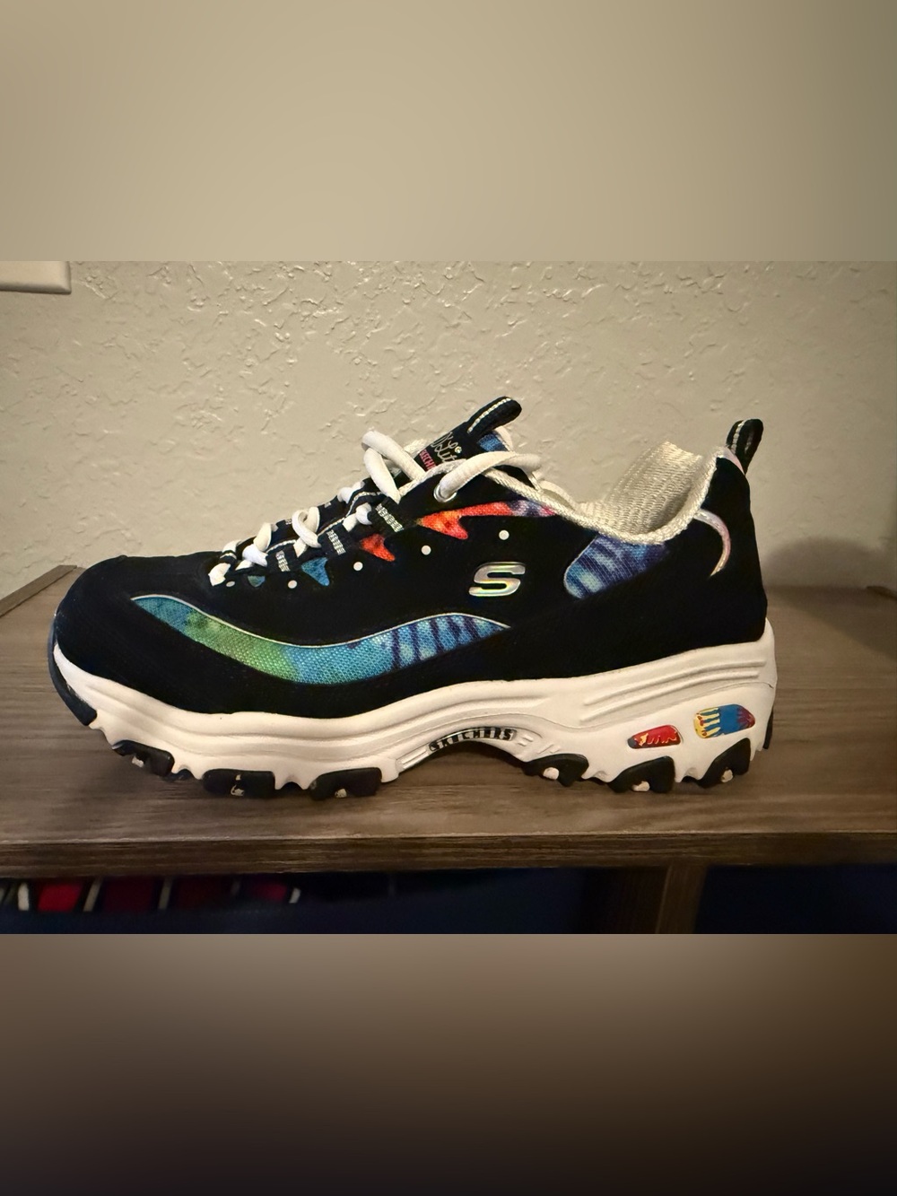 Skechers D'Lites Black Fiesta Accent Sneakers